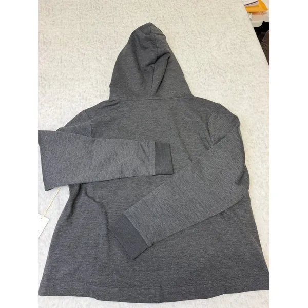 Free Fly Womens Bamboo Lightweight Fleece Cropped Hoodie Heather Black 3980 L - Image 7