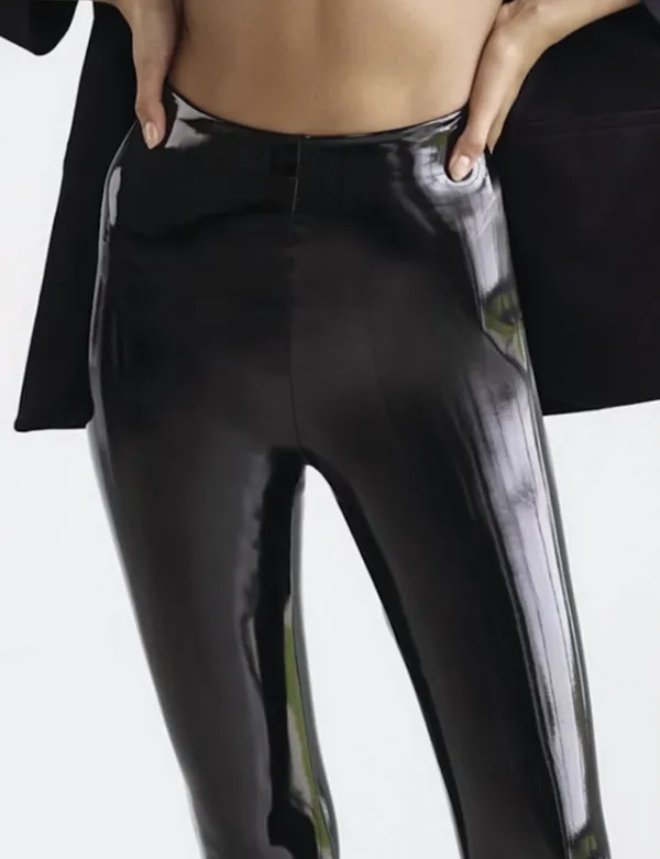 Commando Black Faux Patent Leather Legging (Style SLG25) - Image 8