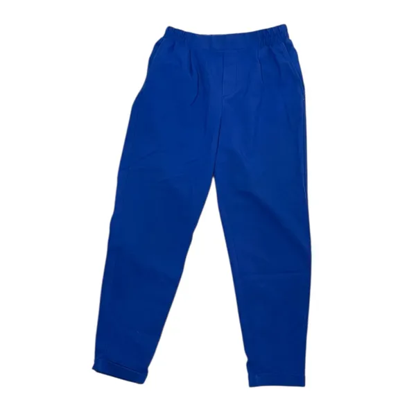 Bershka blue baggy pants pleated tapered‎ leg cuffed hem pullon Small - Image 4