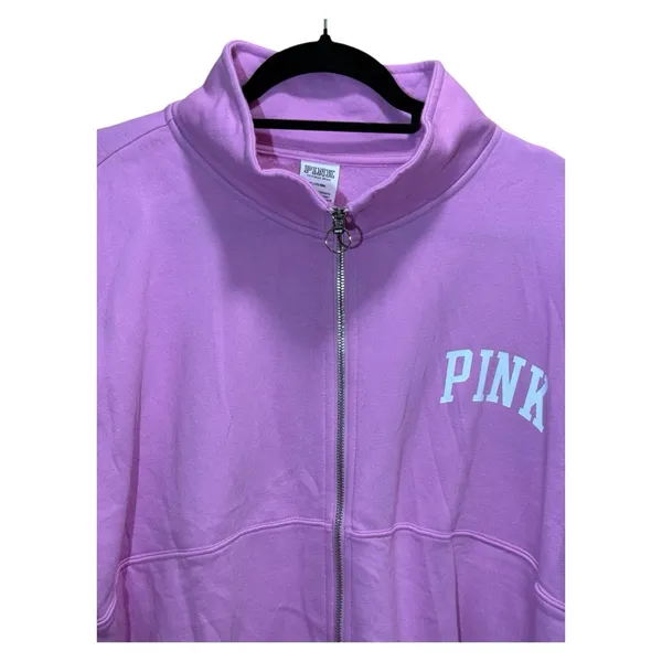 Victoria’s Secret PINK Oversized Full Zip Hoodie – Pink Bloom – Medium – NWOT - Image 5