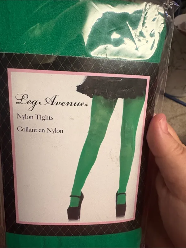 Leg Avenue Green Nylon Tights for costume new - Image 2