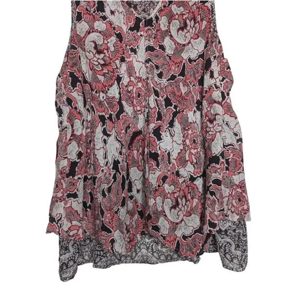 Lucky Brand Womens S Floral Paisley‎ Tank Top Coral Cream Boho Peasant Festival - Image 4