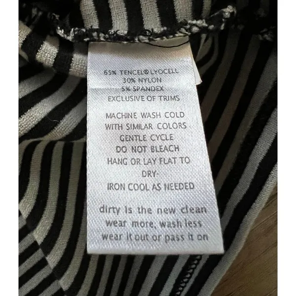Toad&Co Paseo Ponte Knit Striped Pencil Skirt‎ Pull-On Stretch Zip Pocket Large - Image 4