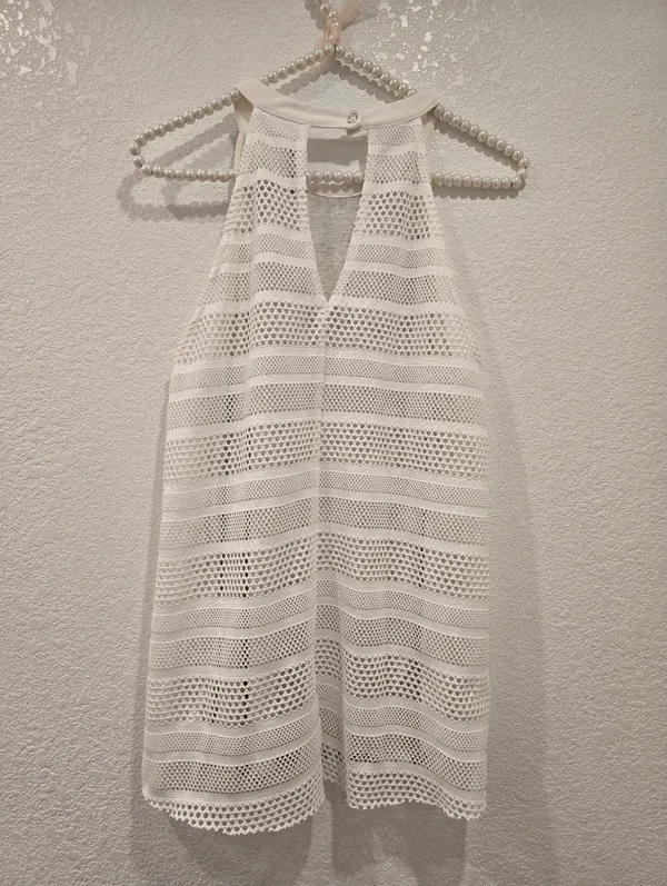 Miss Me White Tank Top Embellished With Rhinestones L - Image 2