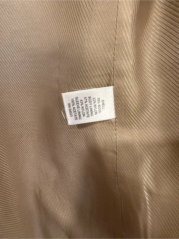 Banana Republic Italian Wool Camel Car Coat XS Quiet Luxury - Image 5