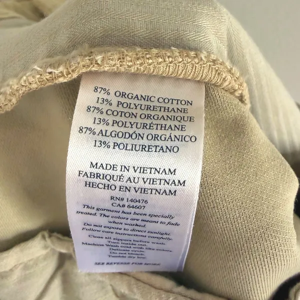Faherty Women's Coastline Stretch Chino Wide Leg Casual Cotton Khaki‎ Pants Sz 4 - Image 11
