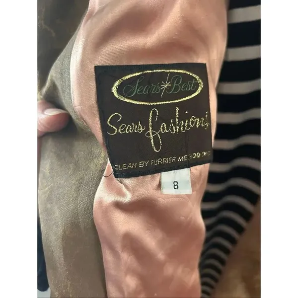 Sears fashion Faux Fur Coat Sz 8 M Vintage 70s Light Brown Tan Plush Winter Jack - Image 6