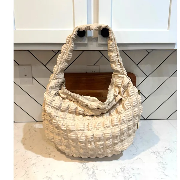 Jason Wu vegan leather puffer hobo handbag quilted bubble texture minimalist - Image 2