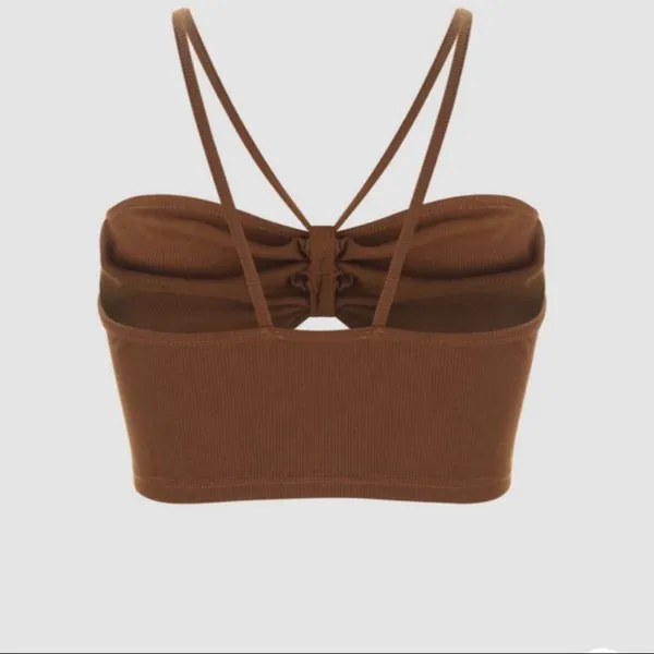 NEW Cider halter‎ Crop top Size Small Brown Spaghetti Strap - Image 2