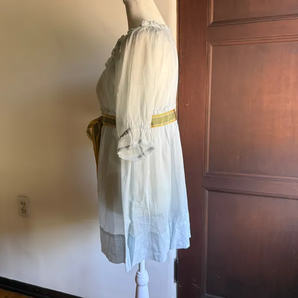FREE PEOPLE | Baby Blue Sheer Cotton Lawn Babydoll with grosgrain tie waist | 2 - Image 3