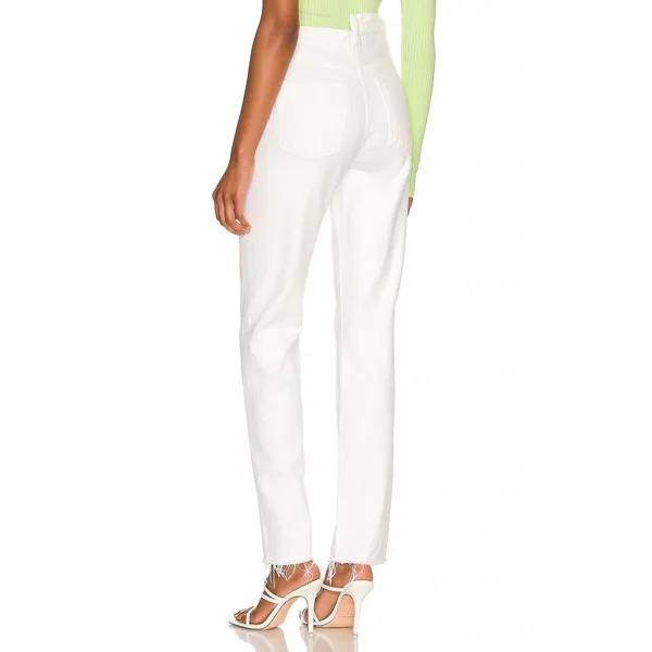 Agolde Jeans Womens 24 White Organic Cotton High Rise Criss Cross Straight Leg - Image 5