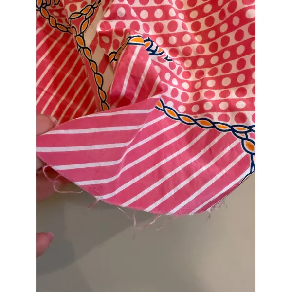 Tibi New York Pink Polka Dot Stripe Silk Cotton Nautical Babydoll Camisole Top 0 - Image 2