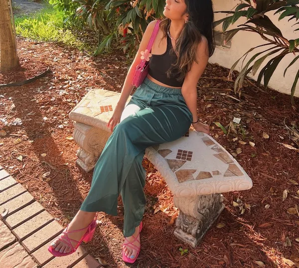 Pink Lace Up Heel Sandals Size 7 - Image 5