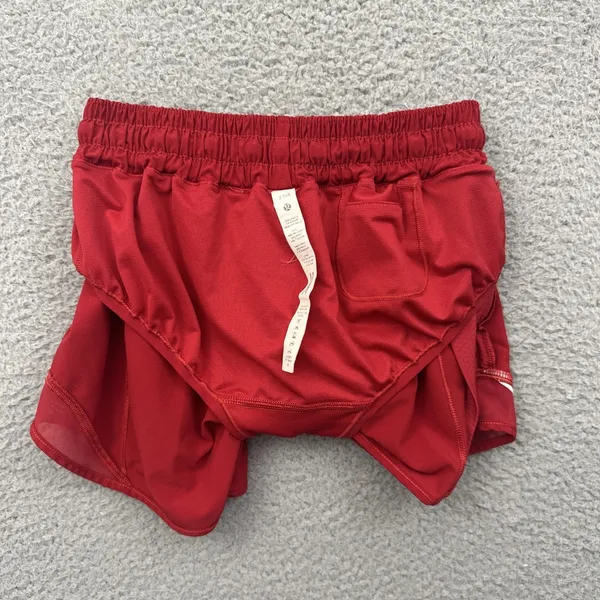 Lululemon Hotty Hot Shorts Low Rise 4" Dark Red Athletic Athleisure Women's 2 - Image 5