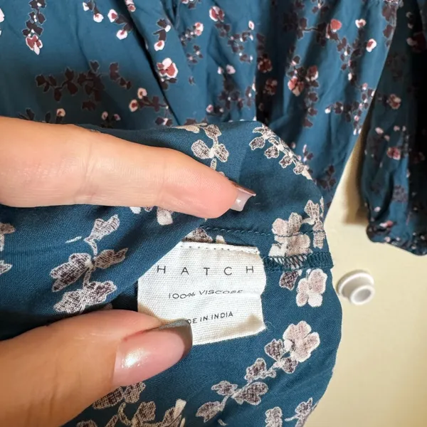 Hatch The Shana‎ Midi Maternity Dress Moroccan Blue Multi Floral Size 2 Medium - Image 6