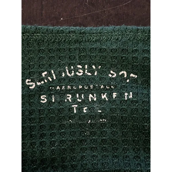 American Eagle Waffle Knit Shirt Womens Small Green Scoop Neck Long Sleeve Top - Image 5