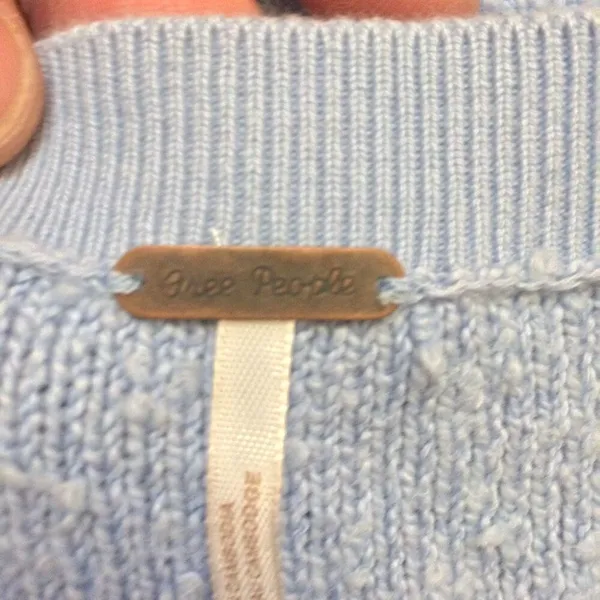 Free People Found My Friend boucle knit sweater blue periwinkle xl - Image 8