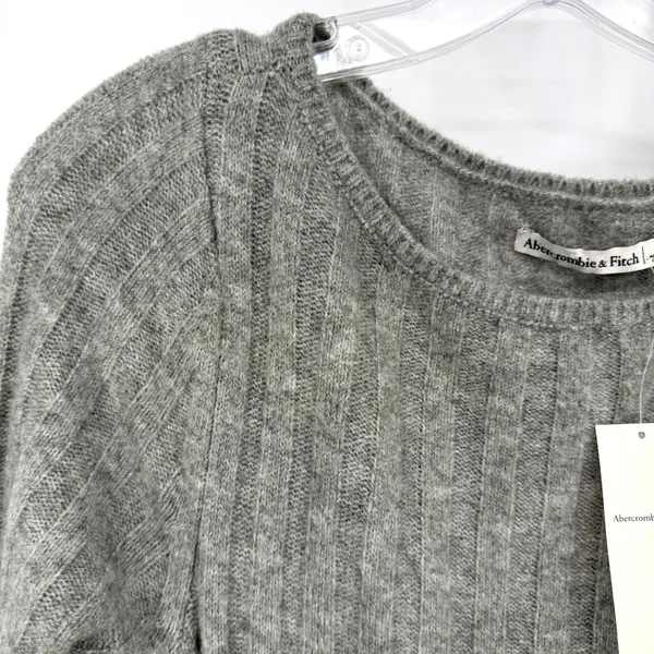 Abercrombie & Fitch Sweater Midi Dress Women Small Grey Ribbed Minimalist Luxury - Image 9