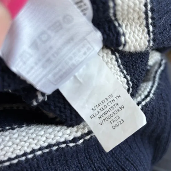 Gap 24/7 Stripe Turtleneck Sweater‎ XL 100% Cotton Navy Nautical Coastal Sailing - Image 8