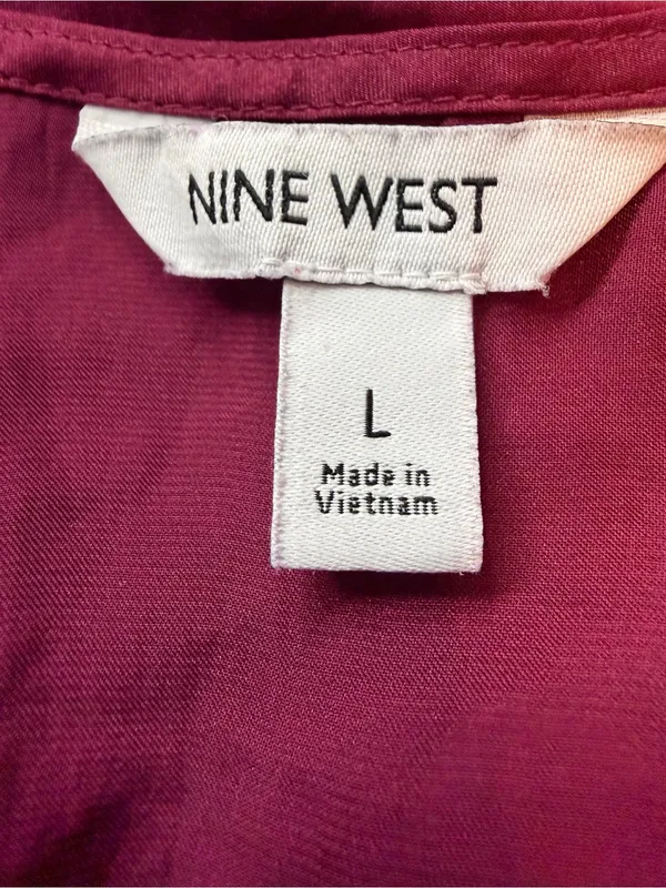 Nine West Wine Lace-Trim Satin Camisole - Image 7