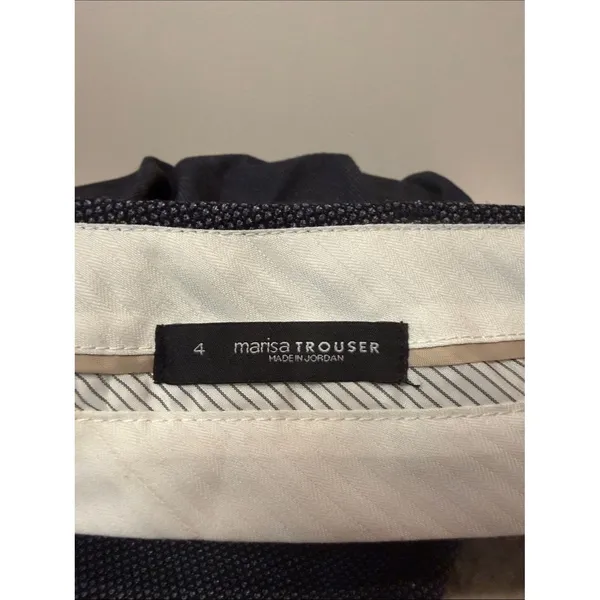 Loft- Marisa Trouser Black Grey Textured Straight Leg Work Dress Pants Size 4 - Image 4