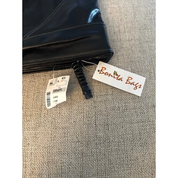NWT Bonita Bag Women's Black Vinyl‎ Clutch Bag 15"x 9" - Image 5