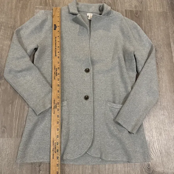 J Crew women's S gray knit sweater blazer Grey‎ Cardigan Jacket - Image 3