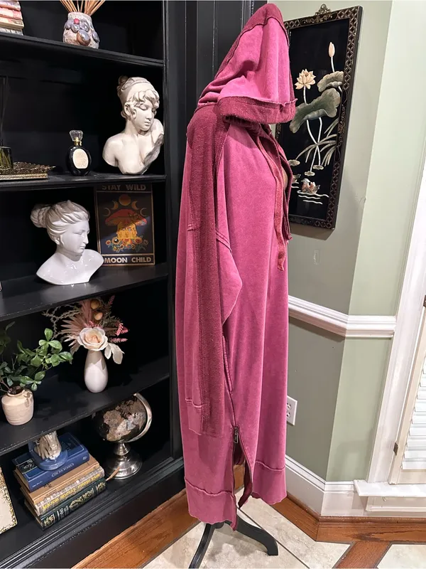 Oli & Hali Washed Pink Hooded Sweatshirt Tunic Dress – Size Large - Image 7
