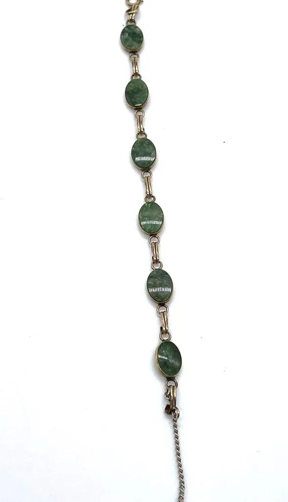 Vintage 12K GF Jade Bracelet Green - Image 3