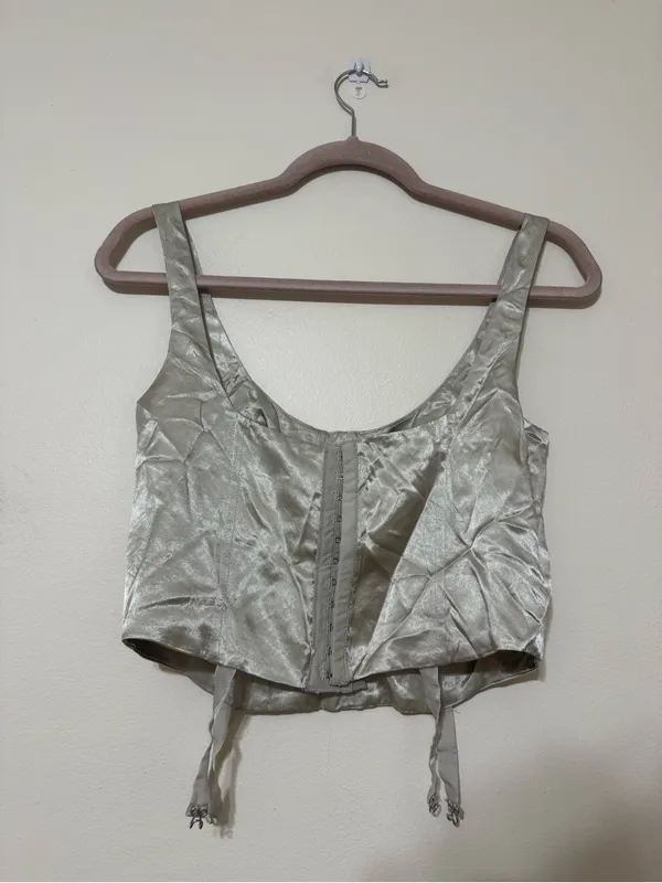 Zara Satin Champaign Corset Top - Image 6