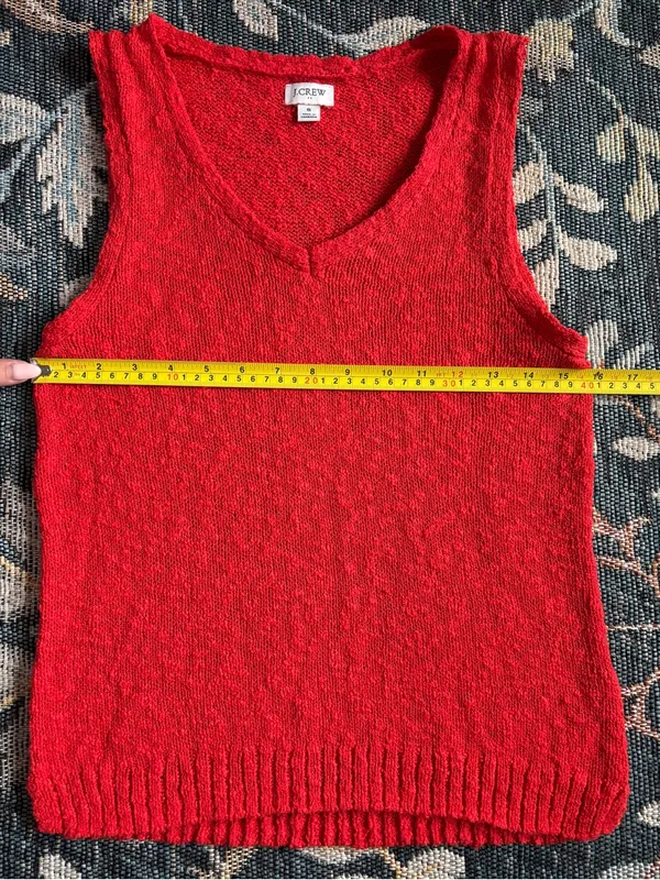 J. Crew Red V-Neck Sweater Tank Size S - Image 4