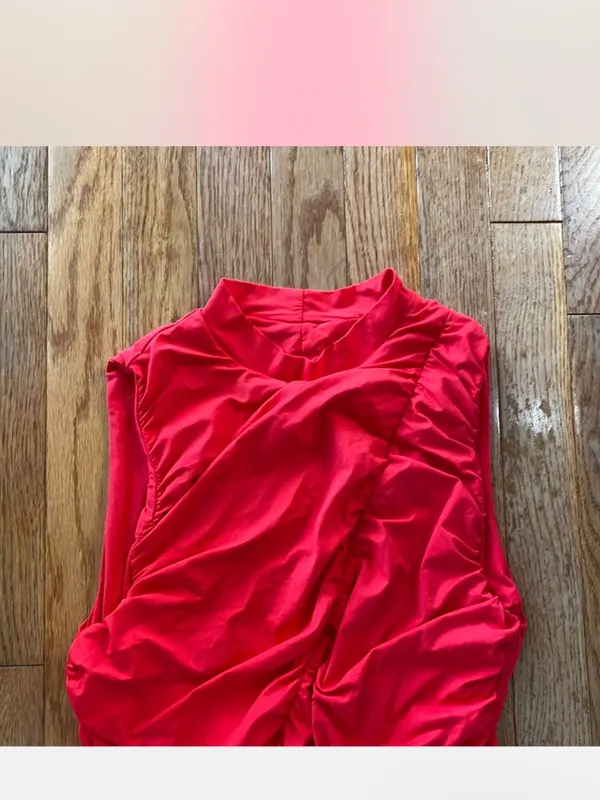 red ruched formal ruffle mini dress Size M - Image 3