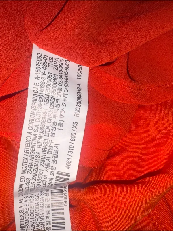 Zara Orange Mini Satin Slip Dress Sz XS - Image 6