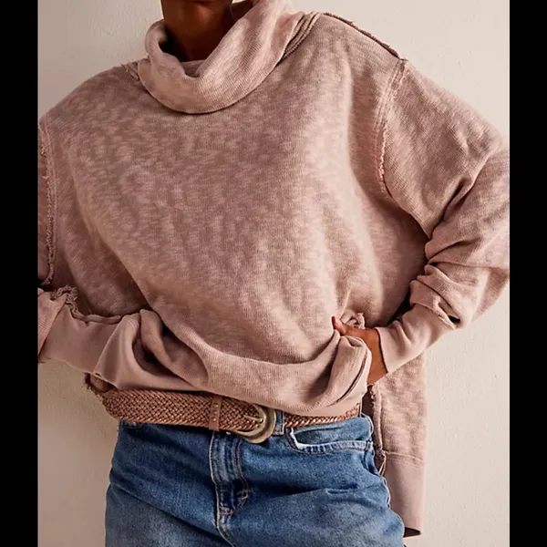 We The Free Pink/Lavender Timmy TurtleNeck Sweater size XS oversized - Image 12
