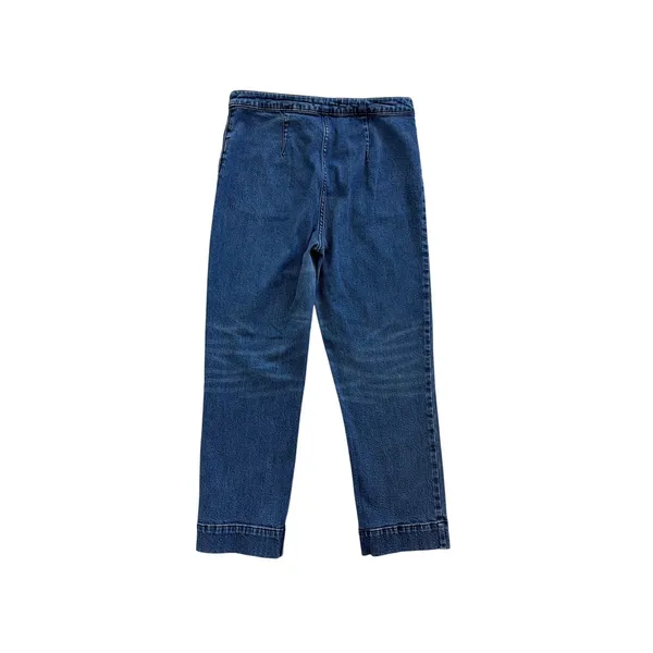 Free People Straight High Rise Tapered Cropped Denim Blue Jeans Size 29 - Image 2