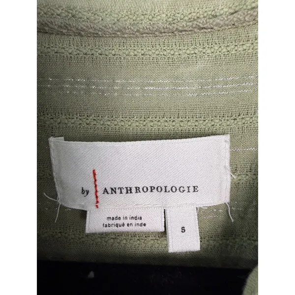 By Anthropologie Olive Green Silver Details Oversized Mini Dress Tunic Small - Image 5