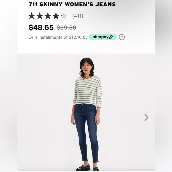 Levi’s 711 Skinny Women’s Jeans Size W26 L28 - Image 6