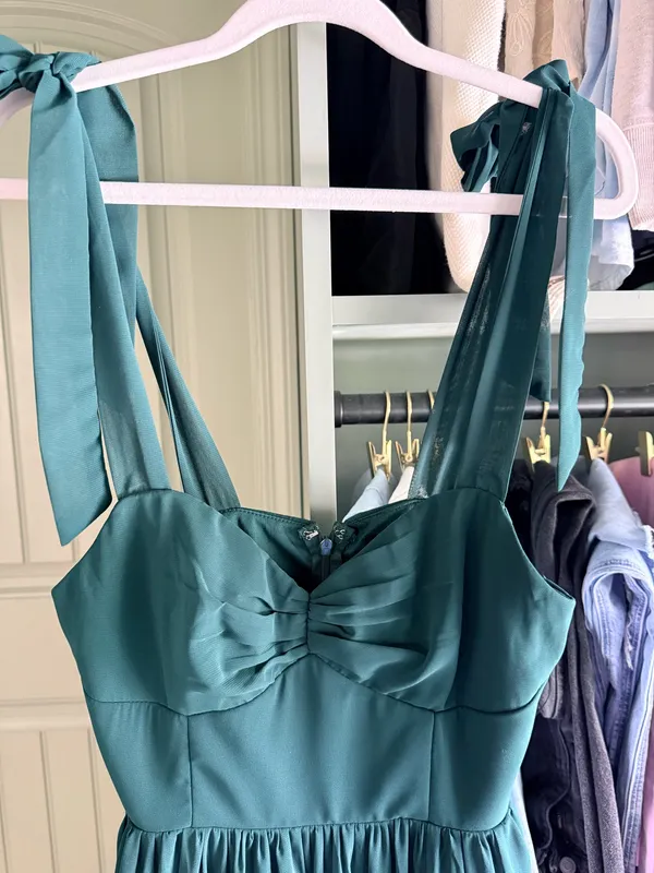 Lulu's Emerald Green Maxi Dress with Sweetheart Bodice - Image 2