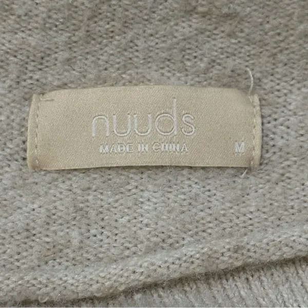 NUUDS Women’s Size Medium Heather Bone Cream Cozy Knit Sweater - Image 4