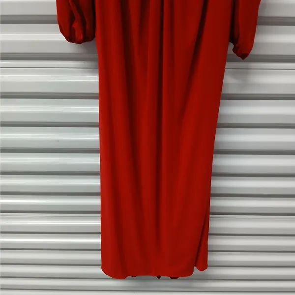 $398 Mac Duggal Ieena Formal Evening Gown Womens 10 Red Maxi Dress Wedding Party - Image 10
