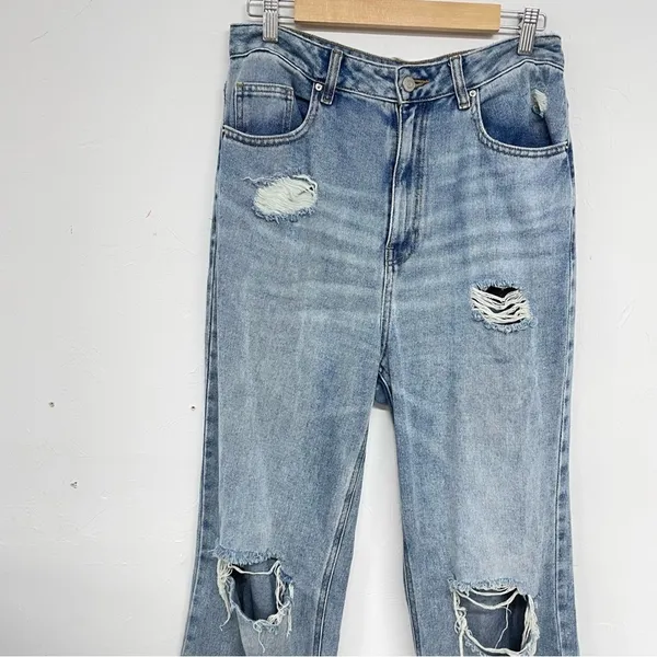 Pacsun Distressed Light Wash 90s Boyfriend Jeans Womens 29 Blue Denim Baggy - Image 4