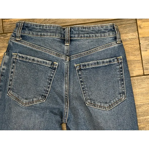 Hollister High-Rise Straight Leg Jeans Mid Rise 24/00 (24x29) Stretch Whiskering - Image 9