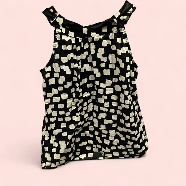 Cute vintage 90’s breezy cotton tie collar high neck sleeveless blouse AB Studio - Image 4