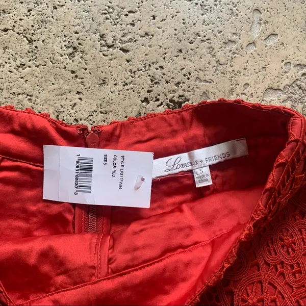 Lovers + Friends Red Lace High Waist Shorts S NWT Eyelet Scallop - Image 7