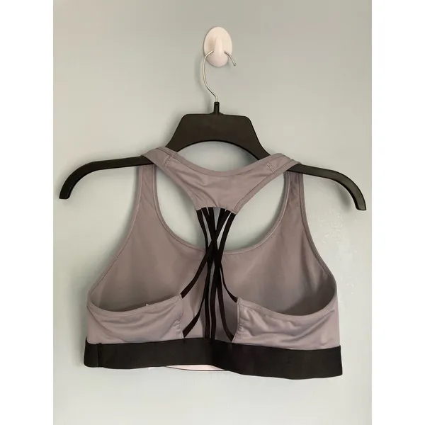 Victoria's Secret Sports Bra The Player Bra Large Gray and Black Sportswear - Image 4