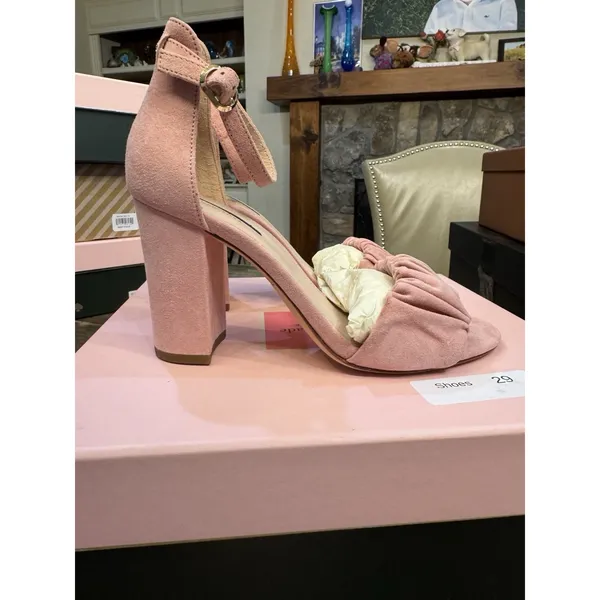 Kate Spade Mona Women's Size 6.5 Rococo‎ Pink Leather Ankle Strap Heels X7-1649 - Image 4
