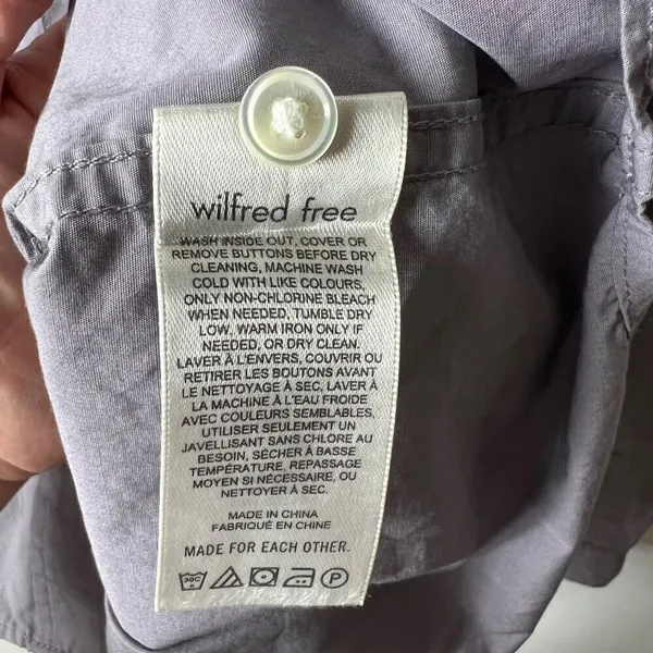 Wilfred free button down shirt relaxed purple slate women’s size‎ XL NWT - Image 6