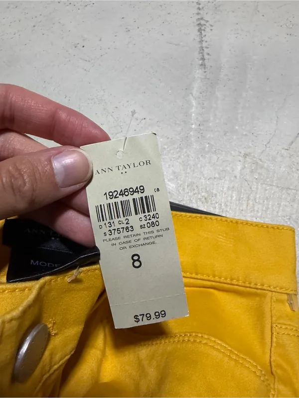 Ann taylor NWT modern skinny leg Yellow Pants 8 MSRP$80 - Image 6