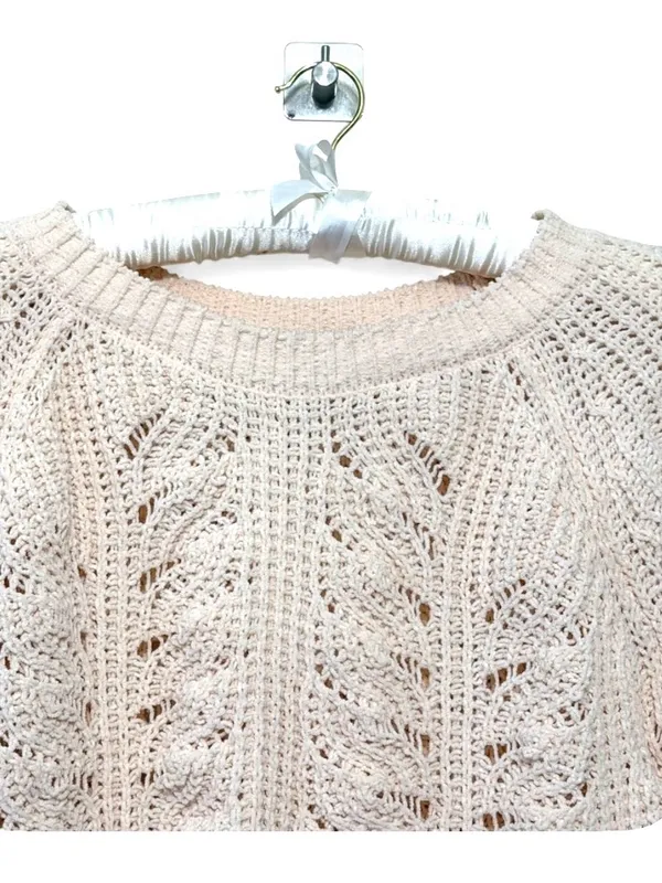 Lulus Just Warming Up Cream Chenille Loose Knit Sweater Size XS - Image 9