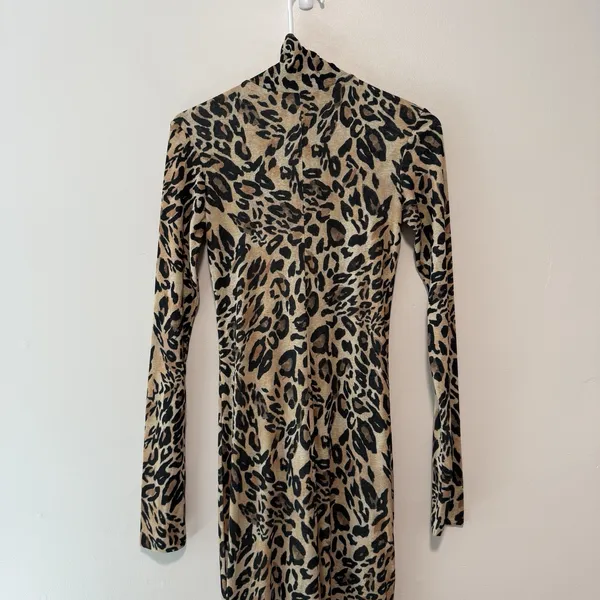 Nanushka Leopard Blaize Zipper Maxi Dress Size Small - Image 7